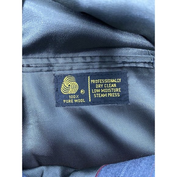 Stafford USA Made Gray Blue 100% Wool Striped 2 Button Jacket Blazer Men’s 42S - Picture 12 of 12